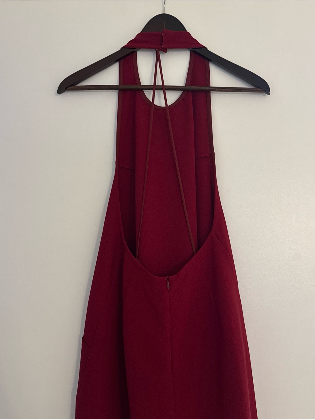 Weed Halter Overall Pocket Dress W/ Removable Straps In Red — image 7 of 8